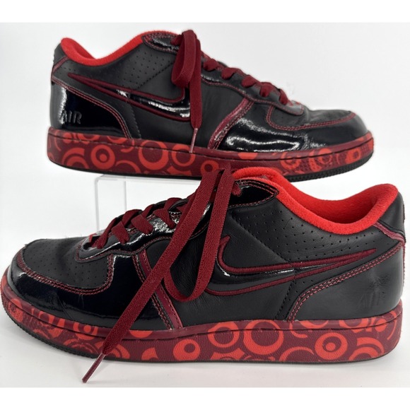 Nike Air Force 1 Low Men's 8.5 Black Red Swirl Midsole 2007 Y2K Retro
